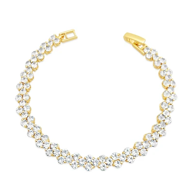 Bridal Gold Cubic Zirconia Round   Bracelet 155193