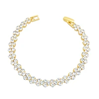 Bridal Gold Cubic Zirconia Round   Bracelet 155193