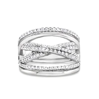 Sterling Silver Multiline Cubic Zirconia Ring 155010
