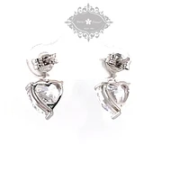 Sterling Silver Cubic Zirconia Heart Earrings