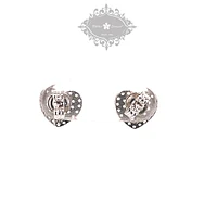 Sterling Silver Cubic Zirconia Heart Earrings 145007