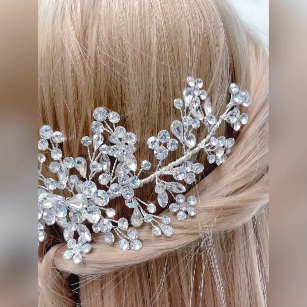 Bridal Silver Flower Headband 138531