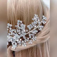Bridal Silver Flower Headband 138531