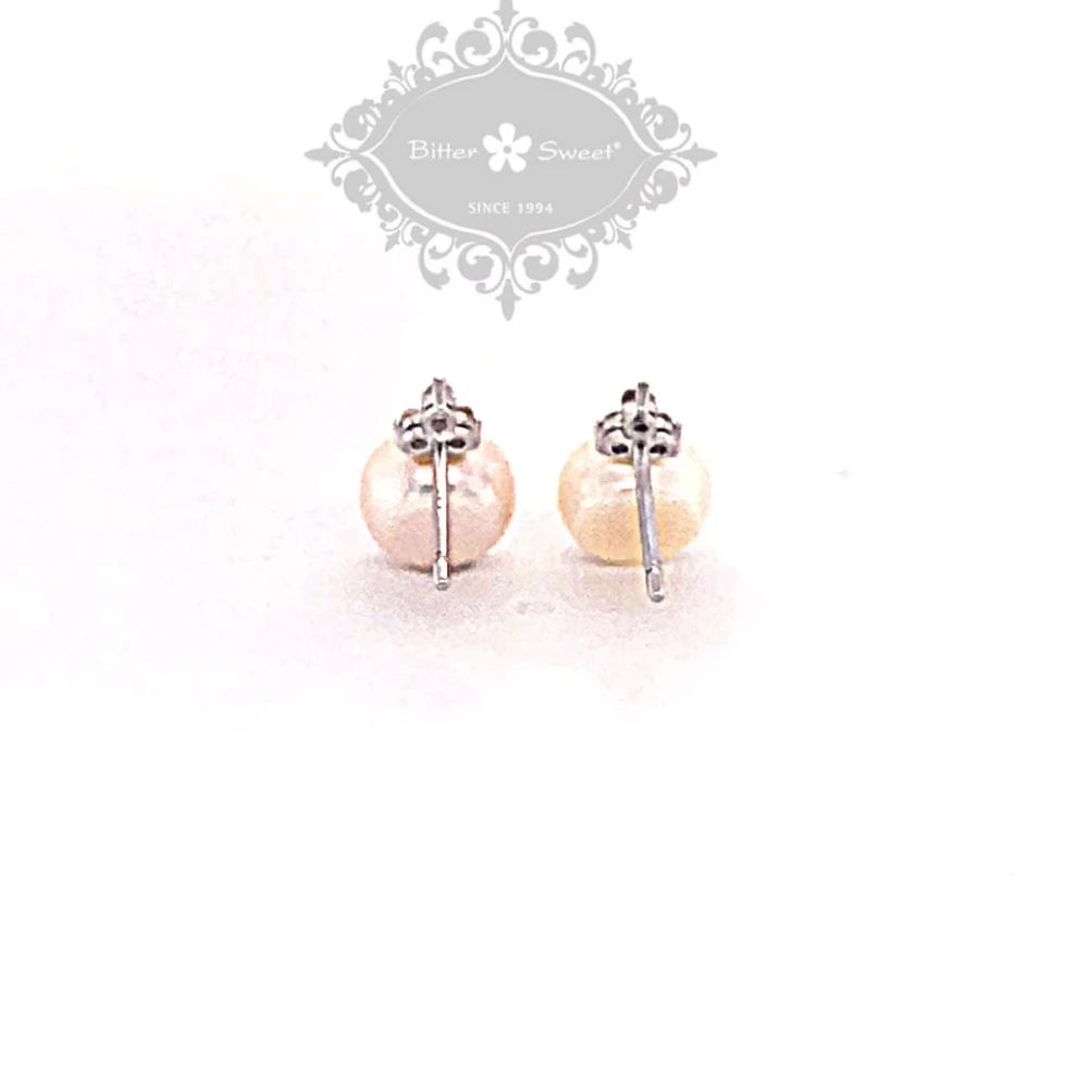 Sterling Silver Cubic Zirconia Pearl Earrings 143286