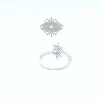 Sterling Silver Flower Cubic Zirconia Ring 153106