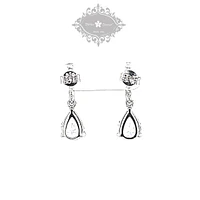 Sterling Silver Teardrop Cubic Zirconia Drop Earrings 147699
