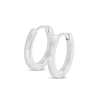 Stainless Steel Silver Square Huggie Earrings 150384