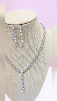Bridal Silver Cubic Zirconia Necklace & Earrings Set