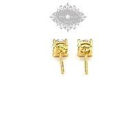 Gold Plated Sterling Silver Cubic Zirconia 8 Hearts 8 Arrows 5mm Studs 143345