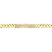 Stainless Steel Cubic Zirconia ID Gold Bracelet 150128