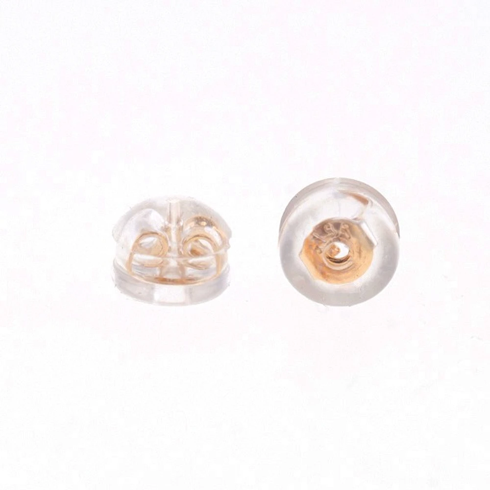 Yellow Gold Plated Sterling Silver Silicone earrings backing 142411