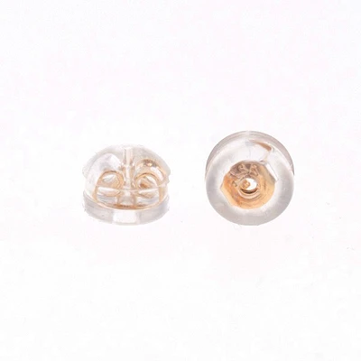 Yellow Gold Plated Sterling Silver Silicone earrings backing 142411