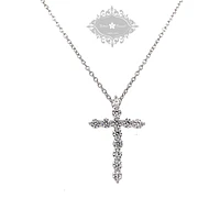 Sterling Silver Cubic Zirconia Cross Necklace 144942