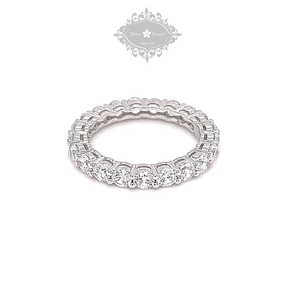 Sterling Silver 3mm Cubic Zirconia Eternity Ring 144168
