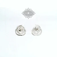 Sterling Silver  Round Twist Cubic Zirconia Earrings 155049
