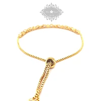 Bridal Cubic Zirconia Gold Adjustable Bracelet 145895