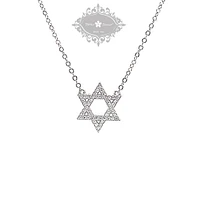 Sterling Silver Cubic Zirconia Star of David Necklace 151233