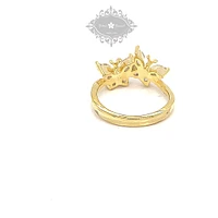 Gold Plated Sterling Silver Cubic Zirconia Butterfly Ring