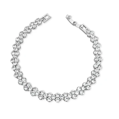 Bridal Silver  Cubic Zirconia Round   Bracelet 155192