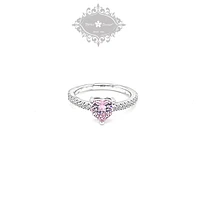 Sterling Silver Heart Pink Cubic Zirconia Ring 151777