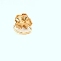 Rose Gold plated Sterling Silver Flower  Cubic Zirconia Ring 147824
