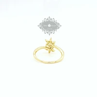 Gold Plated Sterling Silver Flower Cubic Zirconia Ring 153111