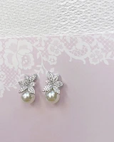 Bridal Pearl Cubic Zirconia Earrings 152097