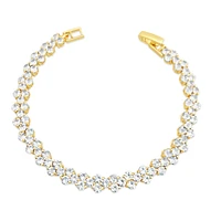 Bridal Gold Cubic Zirconia Round   Bracelet 155193