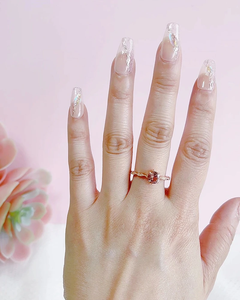Rosegold Plated Sterling Silver Cubic Zirconia Ring