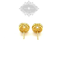 Gold Plated Sterling Silver Cubic Zirconia Round Studs 143467