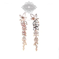 Bridal Rosegold Cubic Zirconia Drop Earrings