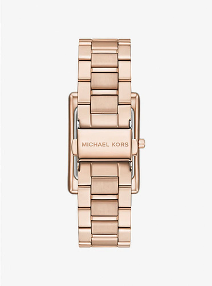 Michael Kors Essex Three-Hand Rose Gold Stainless Steel Watch MK4905 154466