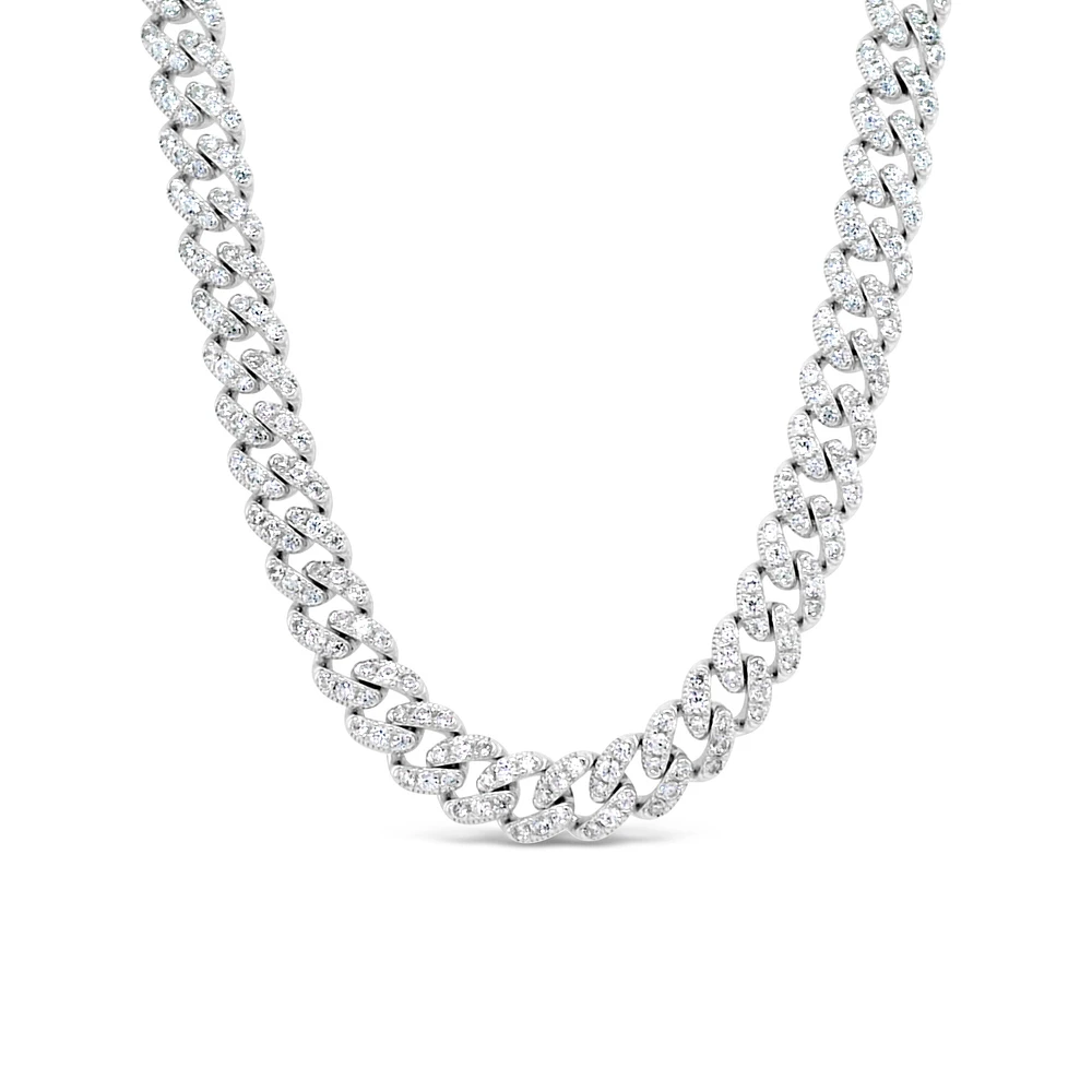 Sterling Silver Cubic Zirconia Cuban link Bracelet 155080