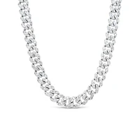 Sterling Silver Cubic Zirconia Cuban link Bracelet 155080