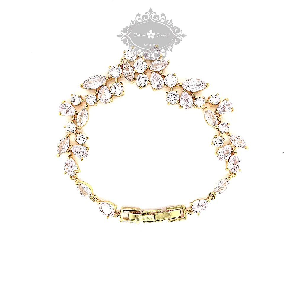 Bridal Gold Cubic Zirconia Bracelet 143590