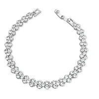 Bridal Silver  Cubic Zirconia Round   Bracelet 155192