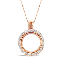 Rose Gold Plated Sterling Silver Cubic Zirconia Necklace 130701