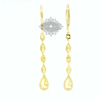 Gold Plated Sterling Silver Teardrop Yellow Cubic Zirconia Earrings 153415