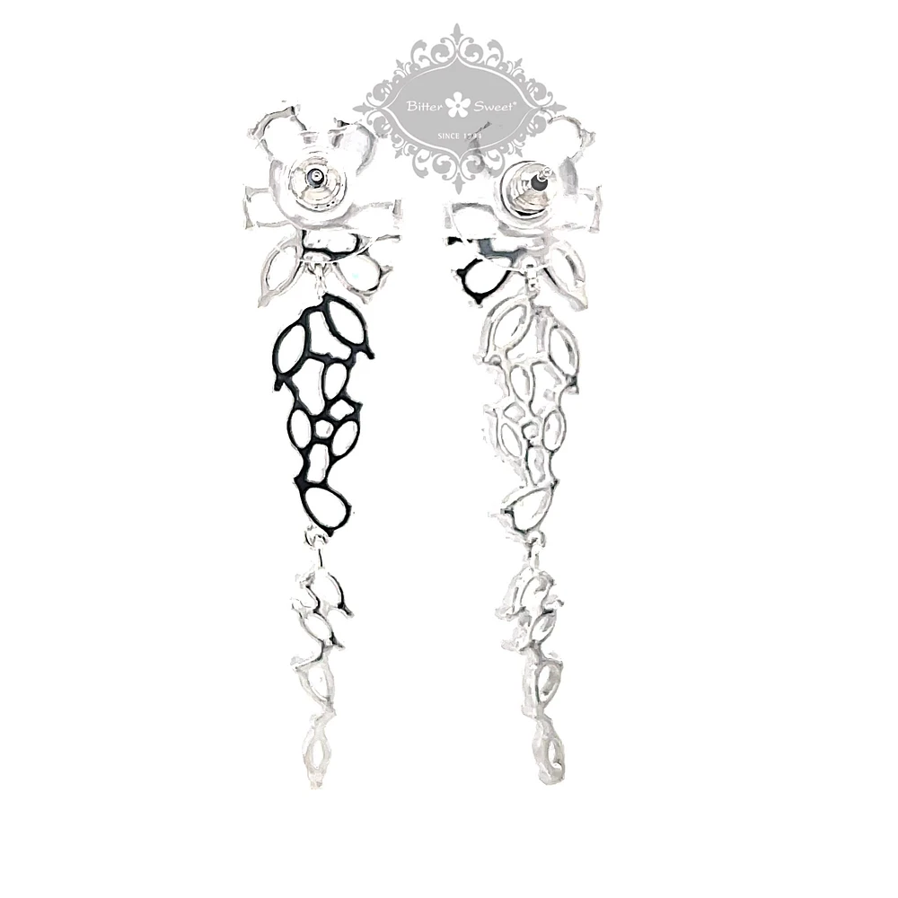 Bridal Silver Cubic Zirconia Drop Earrings 145935
