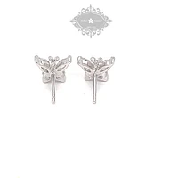 Sterling Silver Cubic Zirconia Butterfly Earrings