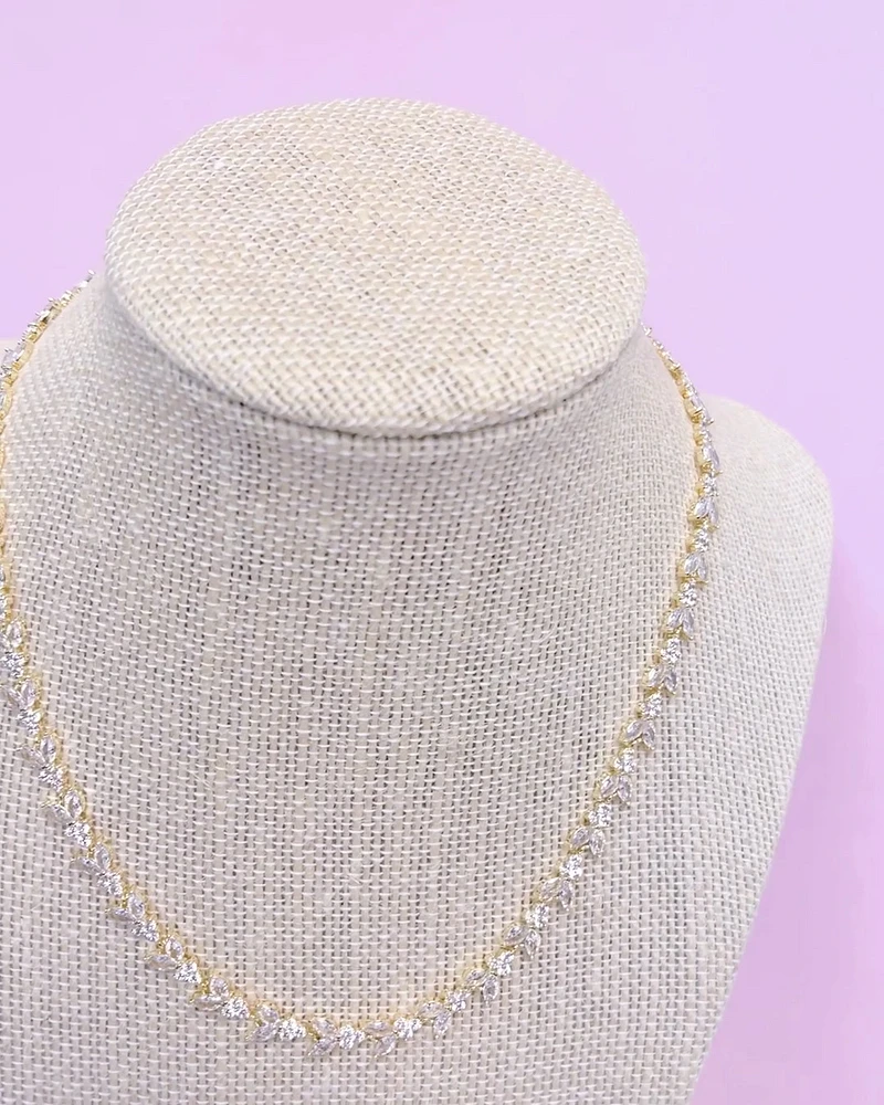 Bridal Gold Cubic Zirconia Necklace 149233