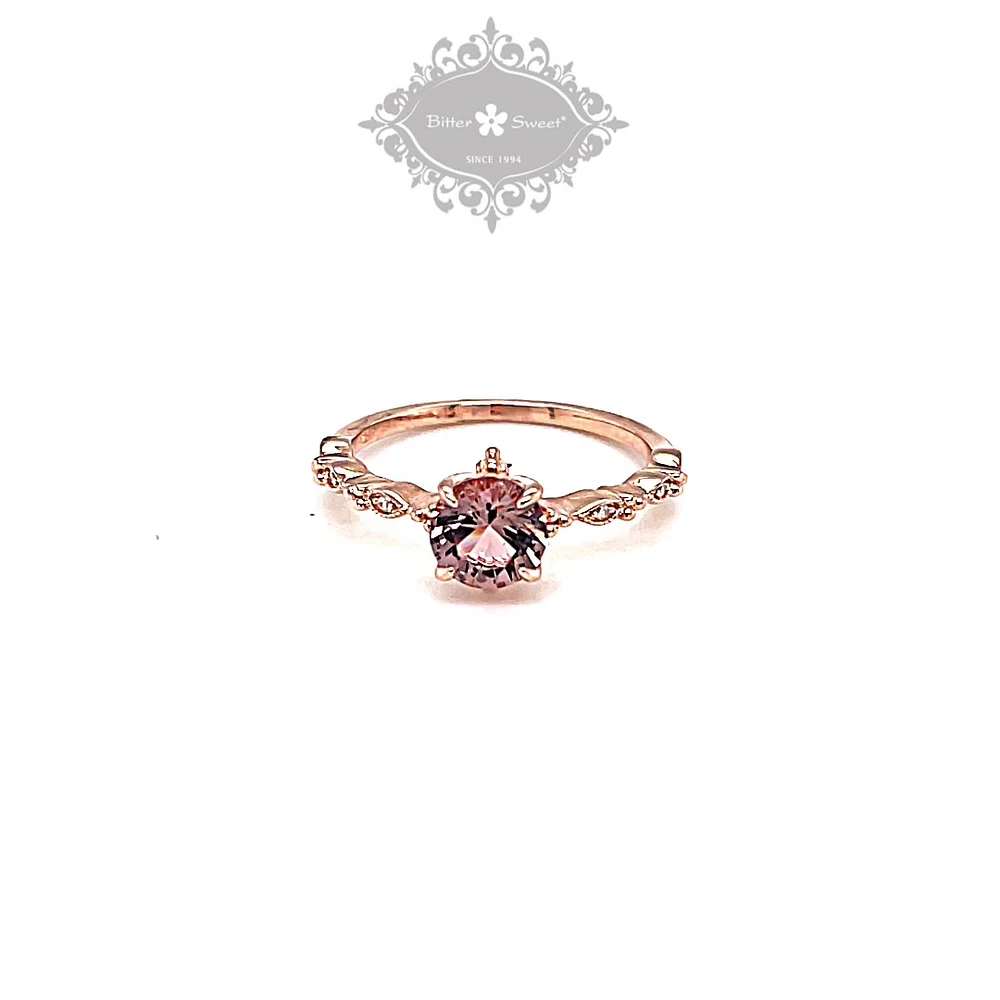 Rosegold Plated Sterling Silver Cubic Zirconia Ring