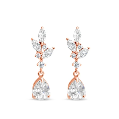 Bridal Rose Gold  Cubic Zirconia Earrings 155168