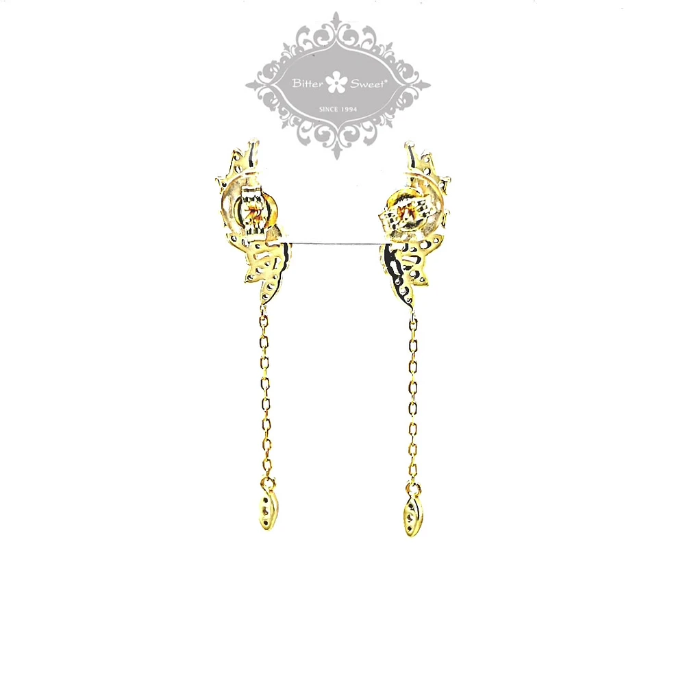 Gold Plated Sterling Silver Cubic Zirconia Earrings 152399