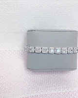Sterling Silver 5mm Square Cubic Zirconia Tennis Bracelet 130383