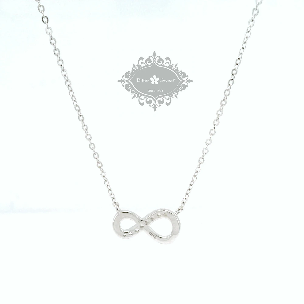 Sterling Silver Infinity Cubic Zirconia Necklace 153807