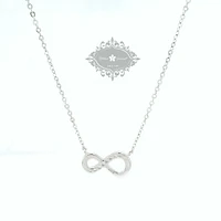 Sterling Silver Infinity Cubic Zirconia Necklace 153807