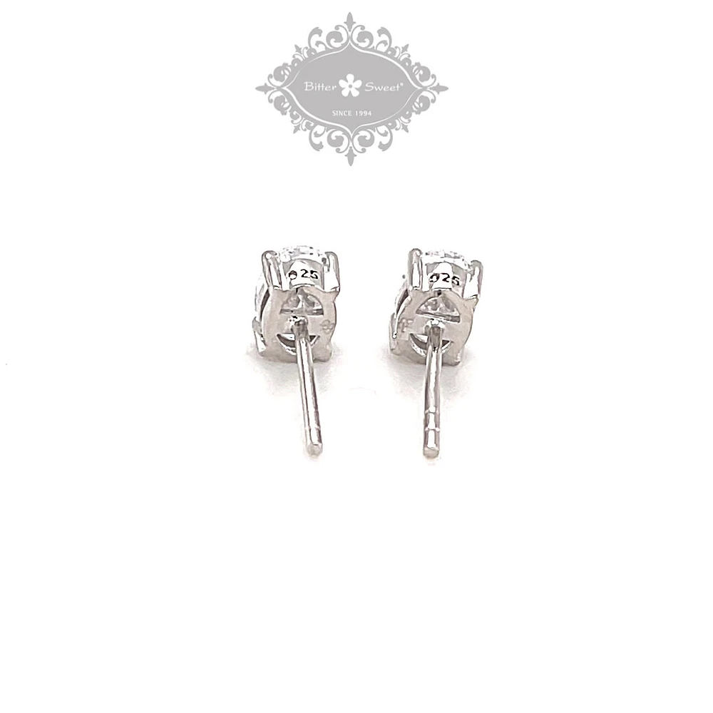 Sterling Silver Cubic Zirconia Oval Cut 5x7mm Stud Earrings 144937