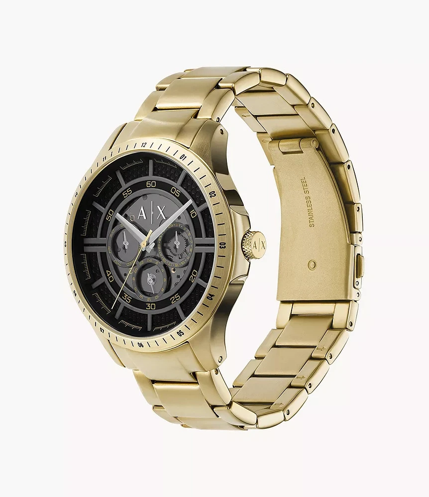 Armani Exchange Multifunction Gold-Tone Stainless Steel Watch 154686