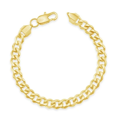 Stainless Steel Gold 7mm Cuban Link Bracelet 148736